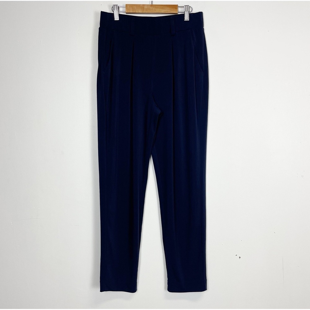 Express Pants Womens Small Navy Blue Stretch Waist Pull On Ankle Mid Rise